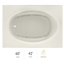 60" x 42" Signature Drop In Whirlpool Bathtub with 6 Jets, Air Controls, RapidHeat Water Heater, Left Drain and Right Pump