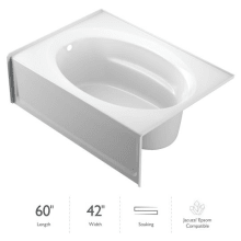 60" x 42" Signature Three Wall Alcove Soaking Bathtub with Left Drain, Tiling Flange, and Skirt