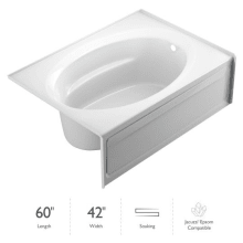 60" x 42" Signature Soaking Bathtub with Right Drain, Tiling Flange, and Skirt with Access Panel