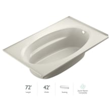 Signature 72" Drop In Soaking Bathtub with Tiling Flange, and Right Drain