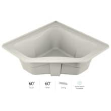 Signature 60" Corner Soaking Bathtub with Tiling Flange, Center Drain