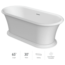 Leonora™ 65" Solid Surface Free Standing Soaking Bathtub with Center Drain
