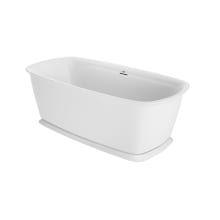 Loriana 67" Free Standing Acrylic Soaking Tub with Center Drain, Drain Assembly, and Overflow
