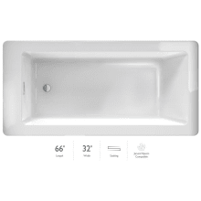 Linea 66" x 32" Soaking Bathtub for Drop-In Installations with End Drain Placement