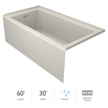 Linea 60" x 30" Acrylic Air Bathtub for Three Wall Alcove Installation with Left Drain