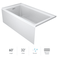Linea 60" x 32" Acrylic Air Bathtub for Alcove Installation with Right Hand Drain