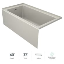 Linea 60" x 32" Acrylic Soaking Bathtub for Alcove Installation with Right Hand Drain