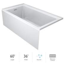 Linea 60" x 36" Three Wall Alcove Acrylic Skirted Air Tub with Right Drain and Pure Air Technology - Less Drain Assembly and Overflow