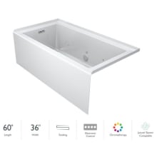 Linea 60" x 36" Three Wall Alcove Soaking Bathtub with Left Drain and Heated Soak