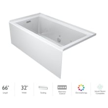 Linea 66" Three Wall Alcove Acrylic Soaking Tub with Chromatherapy, Right Drain Location, and Overflow