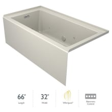 Linea 66" Three Wall Alcove Acrylic Whirlpool Tub with Right Drain Location and Overflow