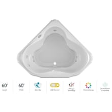 Marineo 60" Salon Spa Bathtub for Drop In Installation with Center Drain and Chromatherapy / Whisper Technology™ - Luxury LCD Controls