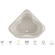Marineo 60" Whirlpool Bathtub for Drop In Installation with Center Drain and Chromatherapy / Whisper Technology™ - Luxury Controls
