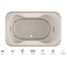 Marineo 66" Salon Spa Bathtub for Drop In Installation with Center Drain and Illumatherapy / Whisper Technology™ - Luxury Controls
