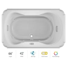 Marineo 66" Salon Spa Bathtub for Drop In Installation with Center Drain and Chromatherapy / RapidHeat Technologies - Luxury LCD Controls