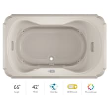 Marineo 66" Salon Spa Bathtub for Drop In Installation with Center Drain and Chromatherapy / RapidHeat Technologies - Luxury LCD Controls
