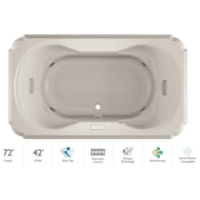 Marineo 72" Salon Spa Bathtub for Drop In Installation with Center Drain and Illumatherapy / Whisper Technology™ - Luxury Controls