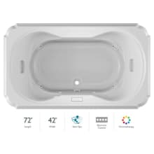 Marineo 72" Salon Spa Bathtub for Drop In Installation with Center Drain and Chromatherapy / Whisper Technology™ - Luxury Controls