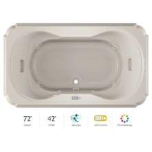 Marineo 72" Salon Spa Bathtub for Drop In Installation with Center Drain and Chromatherapy / Whisper Technology™ - Luxury LCD Controls
