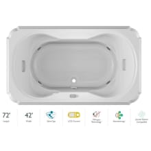 Marineo 72" Salon Spa Bathtub for Drop In Installation with Center Drain and Illumatherapy / Whisper Technology™ - Luxury LCD Controls