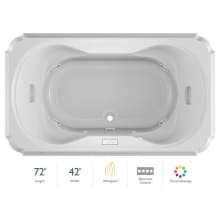 Marineo 72" Whirlpool Bathtub for Drop In Installation with Center Drain and Chromatherapy / RapidHeat Technologies - Luxury Controls