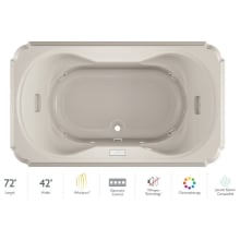 Marineo 72" Whirlpool Bathtub for Drop In Installation with Center Drain and Chromatherapy / Whisper Technology™ - Luxury Controls