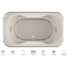 Marineo 72" Whirlpool Bathtub for Drop In Installation with Center Drain and Illumatherapy / Whisper Technology™ - Luxury Controls