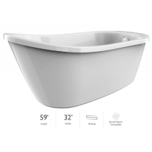 Piccolo 59" Soaking Bathtub for Freestanding Installation with Reversible Drain