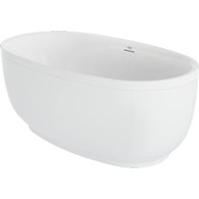 COSI 59" Free Standing Acrylic Soaking Tub with Center Drain, Drain Assembly, and Overflow
