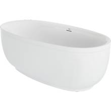COSI 67" Free Standing Acrylic Soaking Tub with Center Drain, Drain Assembly, and Overflow