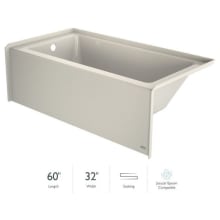 Signature 60" Alcove Acrylic Soaking Tub with Left Drain and Overflow