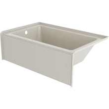 Signature 60" Three Wall Alcove Acrylic Soaking Tub with Left Drain, and Overflow - Includes Removable Skirt