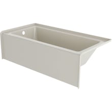 Signature 66" Three Wall Alcove Acrylic Soaking Tub with Left Drain, and Overflow