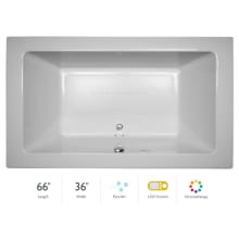 66" x 36" Sia&reg; Drop In Luxury Pure Air&reg; Bathtub with LCD Controls, Chromatherapy, Center Drain and Right Blower