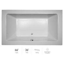 66" x 36" Sia® Drop In Soaking Bathtub with Center Drain