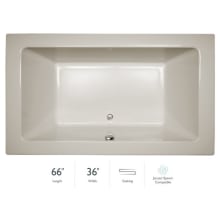 66" x 36" Sia® Drop In Soaking Bathtub with Center Drain