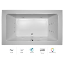 66" x 36" Sia&reg; Drop In Luxury Salon Spa Bathtub with 13 Jets, Luxury Controls, Chromatherapy, Heater, Center Drain and Right Pump