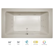66" x 36" Sia&reg; Drop In Luxury Salon Spa Bathtub with 13 Jets, LCD Controls, Chromatherapy, Heater, Center Drain and Right Pump