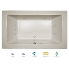 66" x 36" Sia&reg; Drop In Luxury Salon Spa Bathtub with 13 Jets, LCD Controls, Illumatherapy, Heater, Center Drain and Right Pump