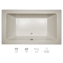 72" x 42" Sia® Drop In Soaking Bathtub with Center Drain