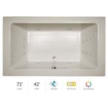 72" x 42" Sia&reg; Drop In Luxury Salon Spa Bathtub with 13 Jets, LCD Controls, Chromatherapy, Heater, Center Drain and Right Pump