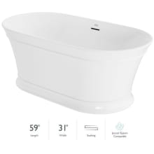 Serafina 59" Free Standing Acrylic Tub with Center Drain, Drain Assembly, and Overflow