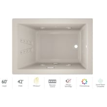 60" x 42" Solna™ Drop-In/Undermount Luxury Whirlpool Bathtub with Luxury Controls, Chromatherapy, Whisper Technology™, Heater and Right Drain