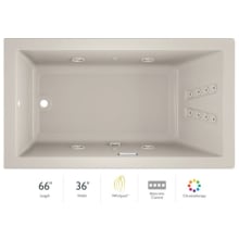 66" x 36" Solna™ Drop-In/Undermount Luxury Whirlpool Bathtub with Luxury Controls, Chromatherapy, Heater and Left Drain