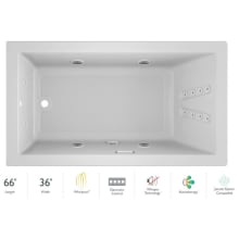 66" x 36" Solna™ Drop-In/Undermount Luxury Whirlpool Bathtub with Luxury Controls, Illumatherapy, Whisper Technology™, Heater and Left Drain