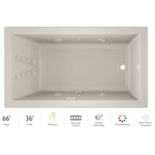 66" x 36" Solna™ Drop-In/Undermount Luxury Whirlpool Bathtub with Luxury Controls, Chromatherapy, Whisper Technology™, Heater and Right Drain