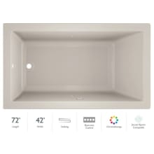 72" x 42" Solna™ Drop-In/Undermount Luxury Soaking Bathtub with Chromatherapy, Basic Controls and Reversible Drain Placement