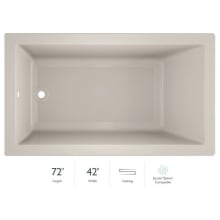 72" x 42" Solna™ Drop-In/Undermount Luxury Soaking Bathtub with Reversible Drain Placement