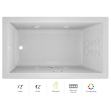 72" x 42" Solna™ Drop-In/Undermount Luxury Whirlpool Bathtub with Luxury Controls, Chromatherapy, Heater and Left Drain