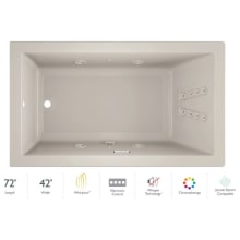 72" x 42" Solna™ Drop-In/Undermount Luxury Whirlpool Bathtub with Luxury Controls, Chromatherapy, Whisper Technology™, Heater and Left Drain